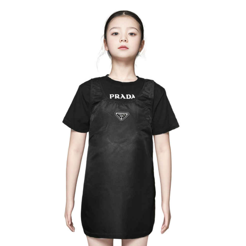 Prada Re-Nylon Detail Black Premium Girls Co-ord Set-thumb-0