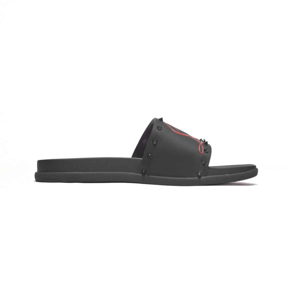 Christian Louboutin Red & Black Premium Quality Men's Flip-flops-2