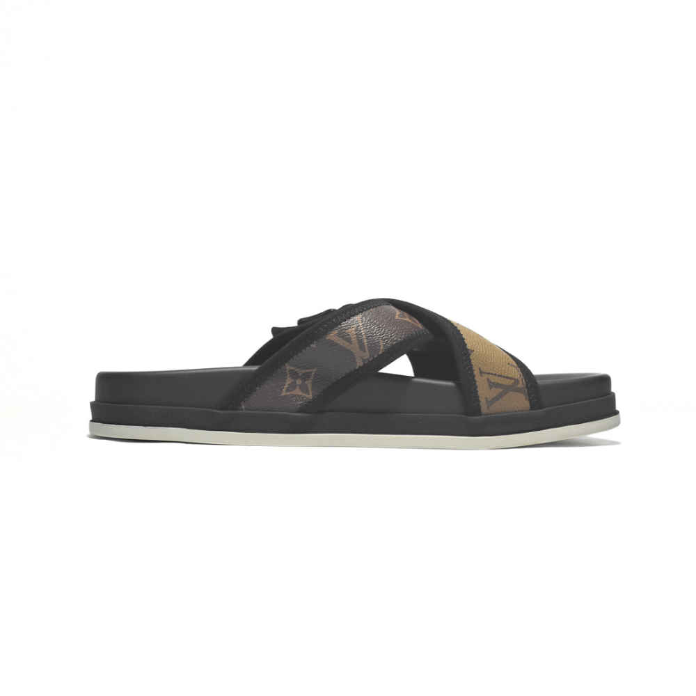 Louis Vuitton Black Premium Quality Men's Flip-flops-2