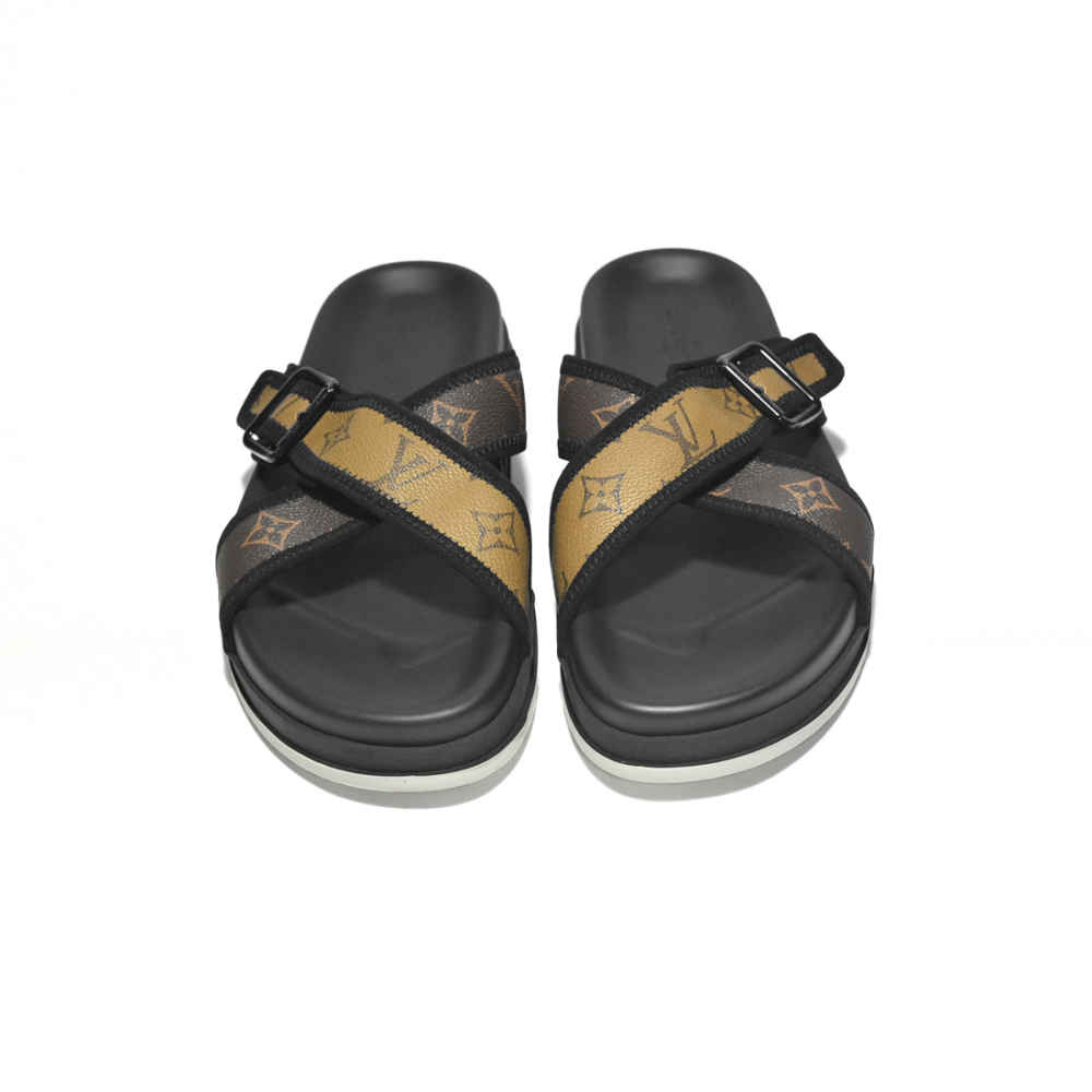 Louis Vuitton Black Premium Quality Men's Flip-flops-4
