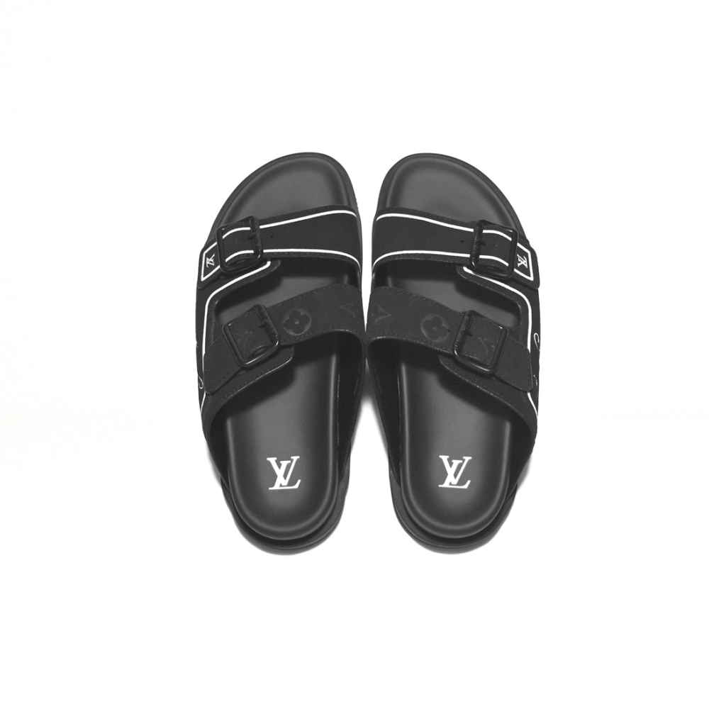 Louis Vuitton Black Premium Quality Men's Flip-flops-3