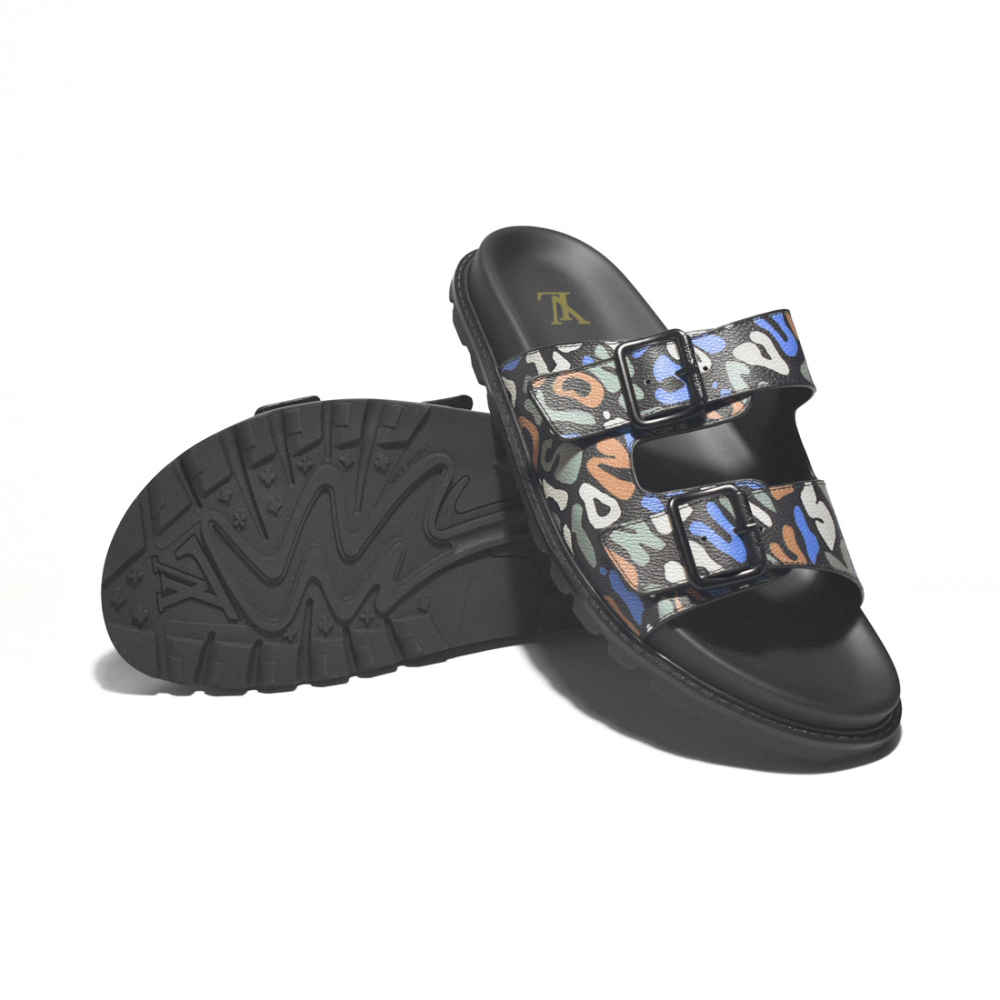 Louis Vuitton Black Premium Quality Men's Flip-flops-6