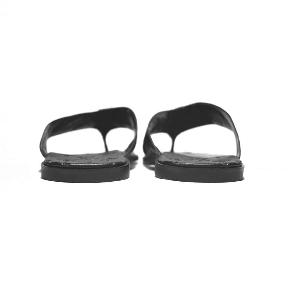 Louis Vuitton Black Premium Leather Mens Flip-flops-4