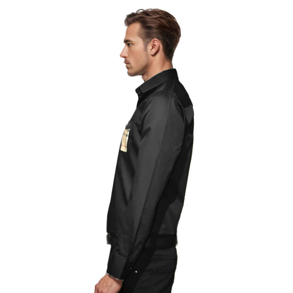 Burberry Pocket Logo Black Premium Quality Shirt-2