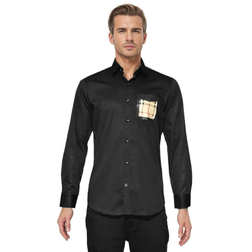 Burberry Pocket Logo Black Premium Quality Shirt-6
