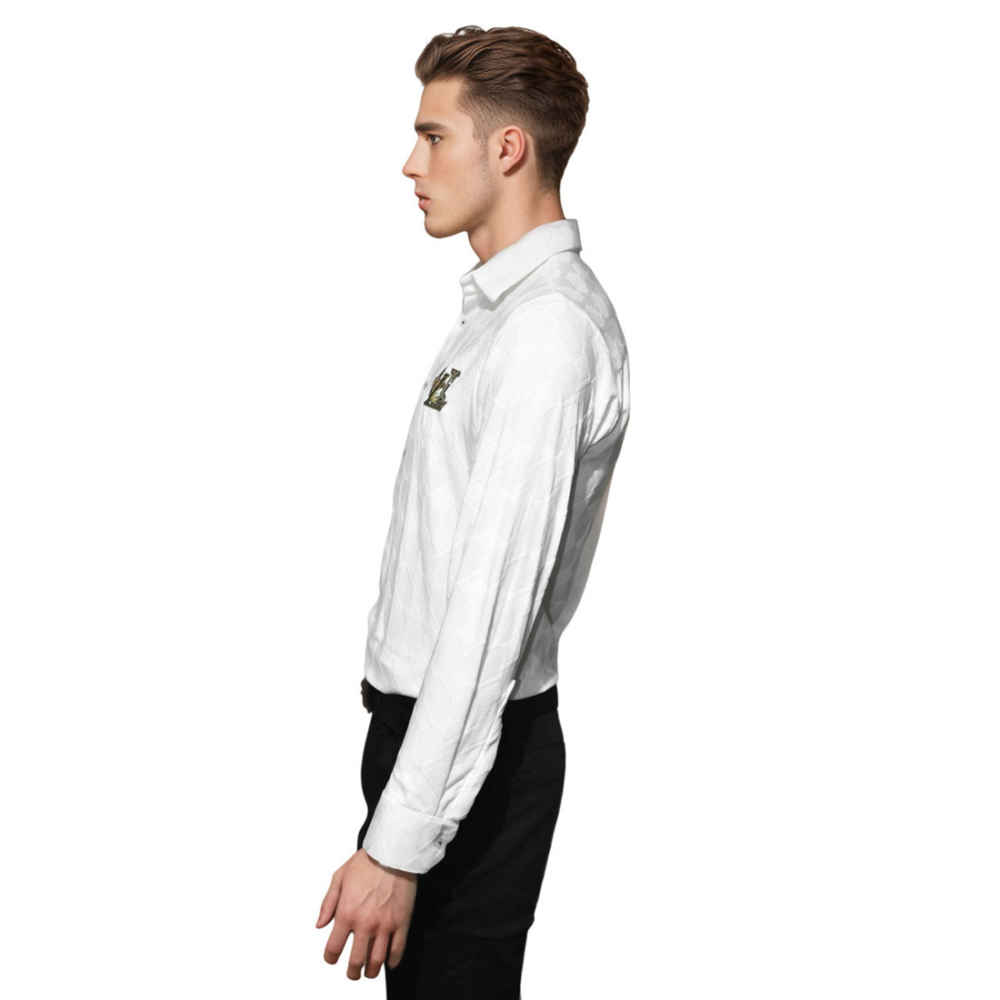 Louis Vuitton White Jacquard Textured Premium Shirt-2