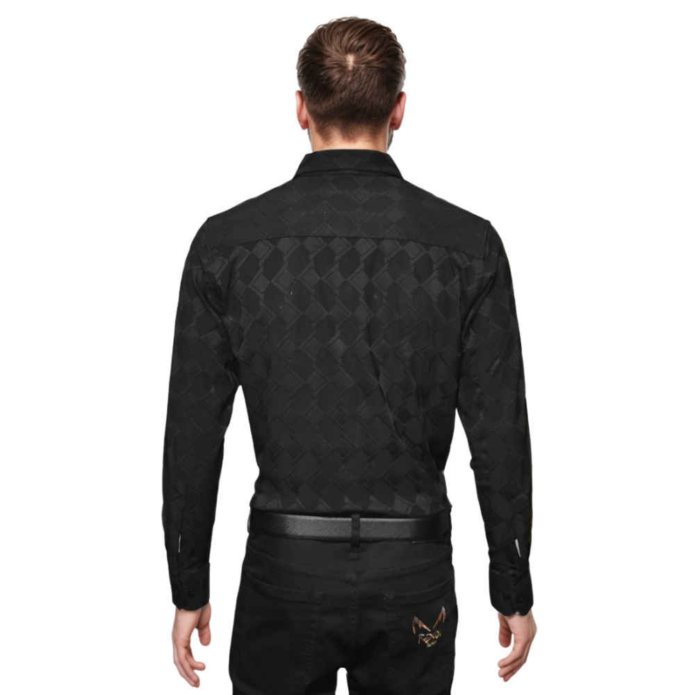 Louis Vuitton Black Jacquard Textured Premium Shirt-1