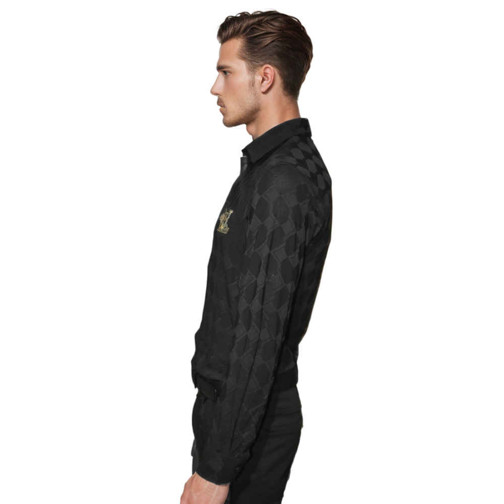 Louis Vuitton Black Jacquard Textured Premium Shirt-2