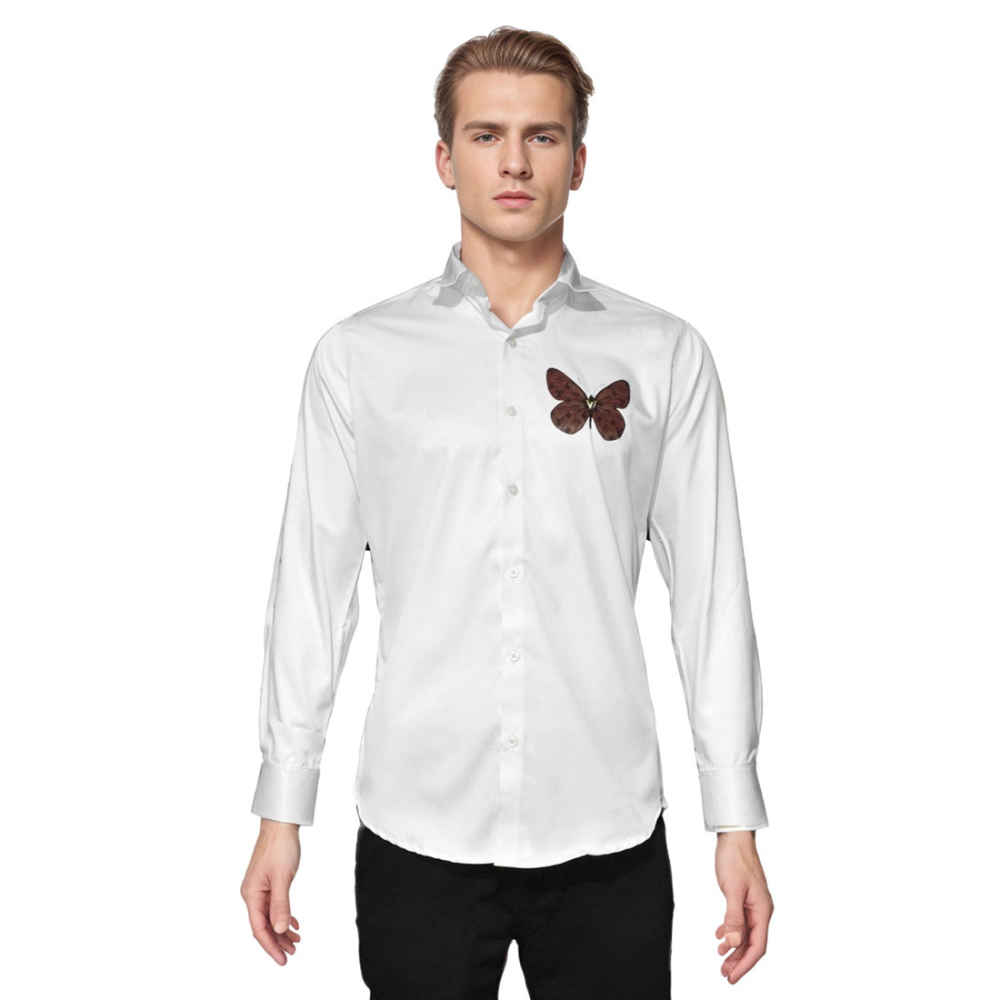 Louis Vuitton Butterfly Print on Pocket White Premium Shirt-6