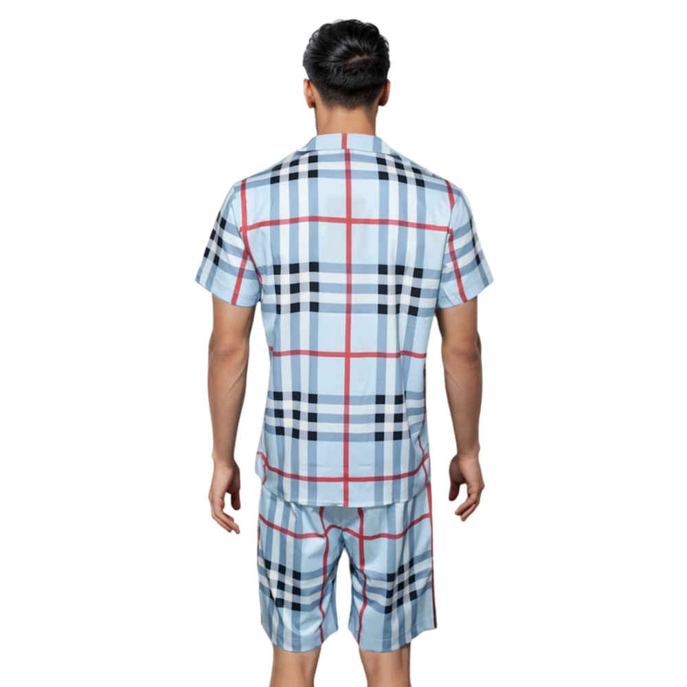 Burberry Check Print Premium Casual Shirt & Shorts Combo-1