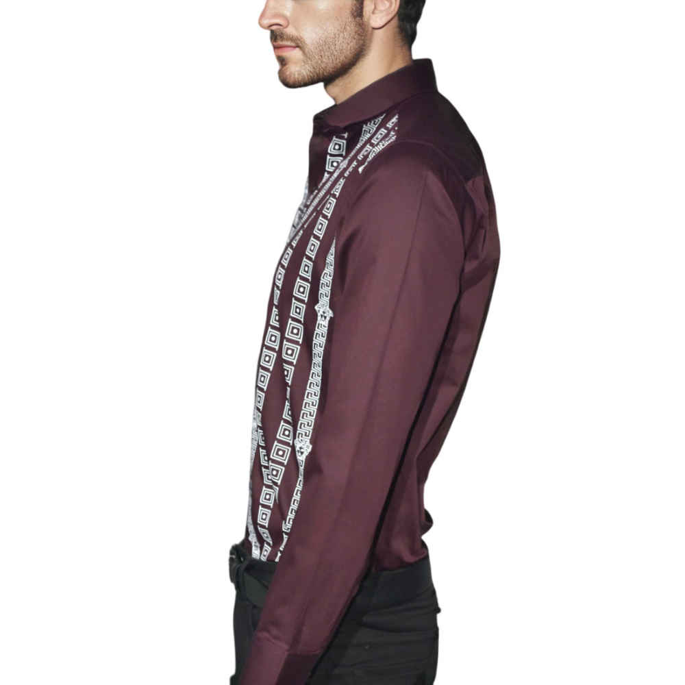 Versace Wine Logo Printed Premium Quality Shirt-2