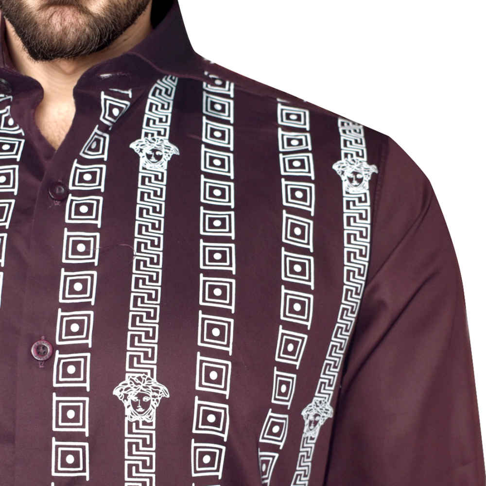 Versace Wine Logo Printed Premium Quality Shirt-4