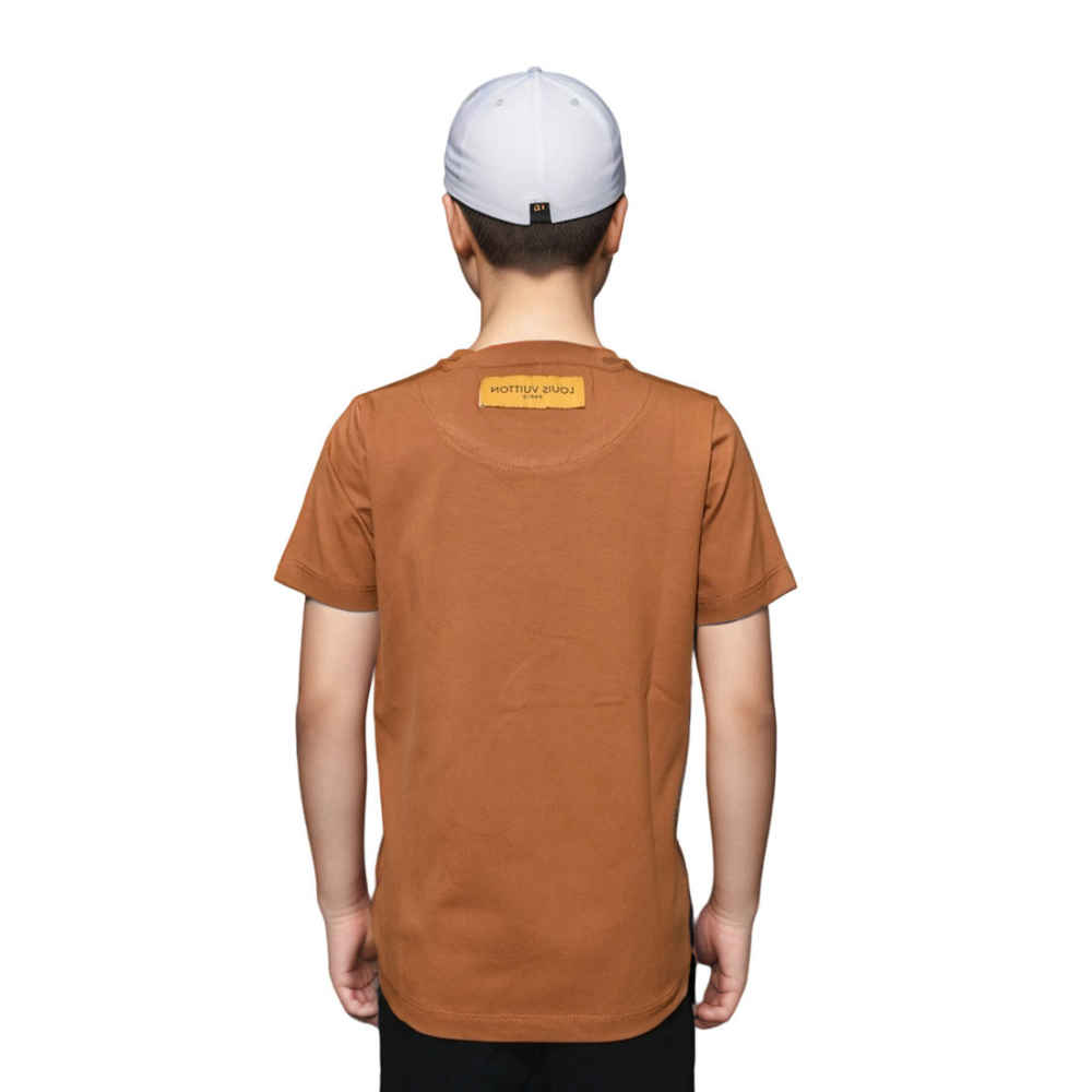 Louis Vuitton Brown Premium Quality Kids T-shirt-1