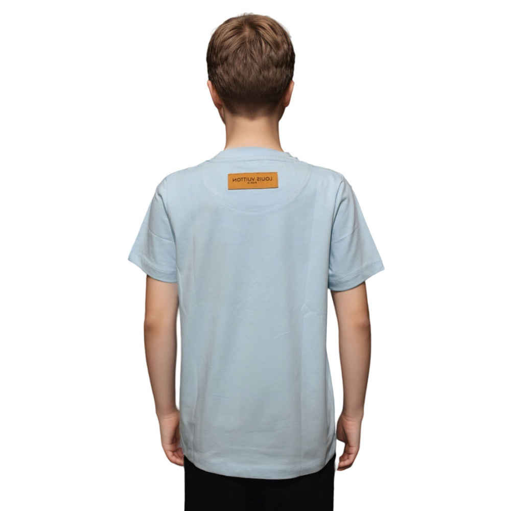 Louis Vuitton Sky Blue Premium Quality Kids T-shirt-thumb-1