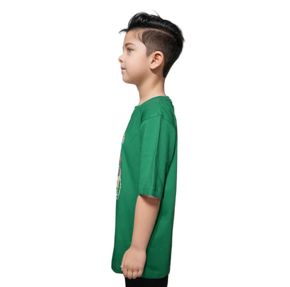 Moschino Teddy Print Green Premium Kids T-shirt-thumb-2