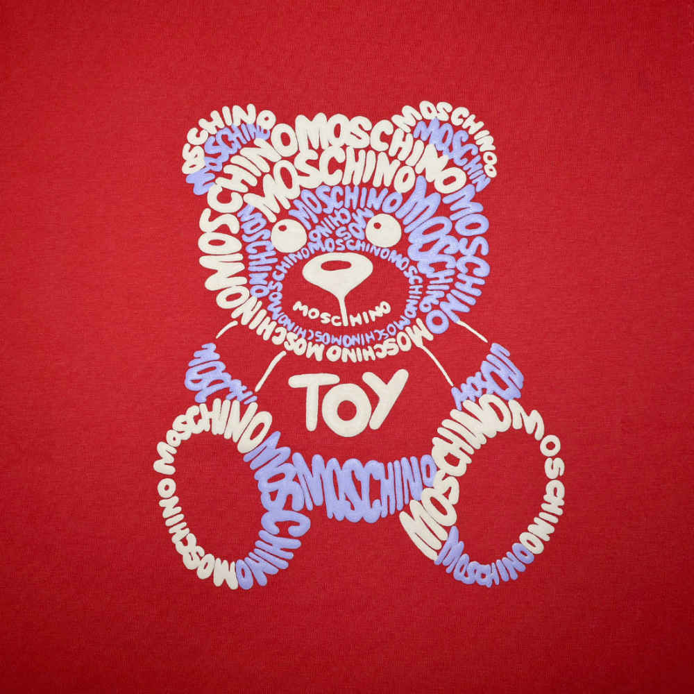Moschino Teddy Print Red Premium Kids T-shirt-3