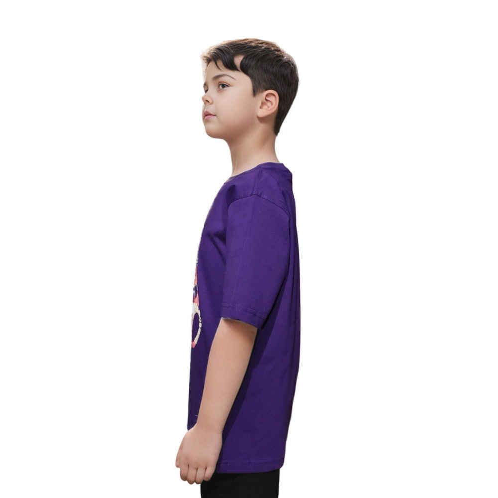 Moschino Teddy Print Purple Premium Kids T-shirt-thumb-2