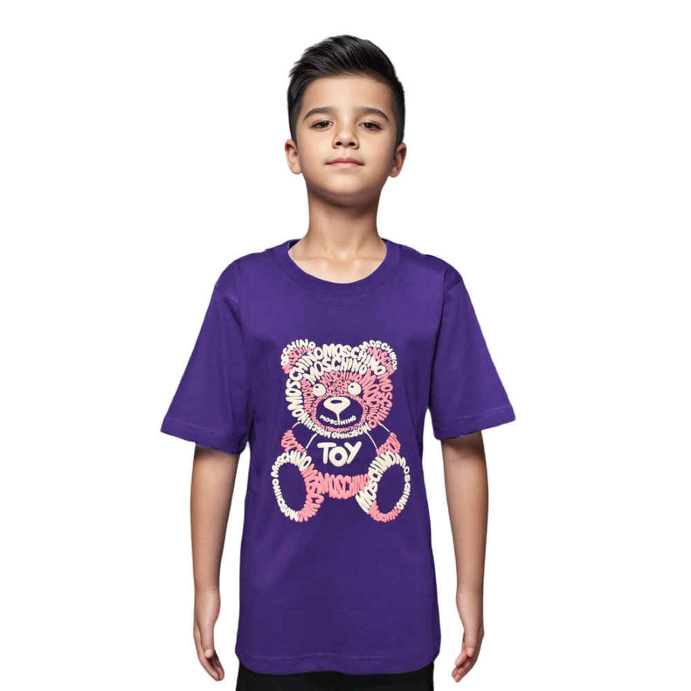 Moschino Teddy Print Purple Premium Kids T-shirt-thumb-0