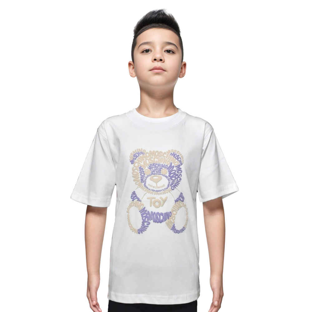 Moschino Teddy Print White Premium Kids T-shirt-thumb-0