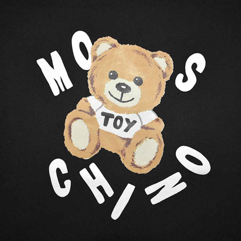 Moschino Black Teddy Print Premium Kids T-shirt-thumb-3