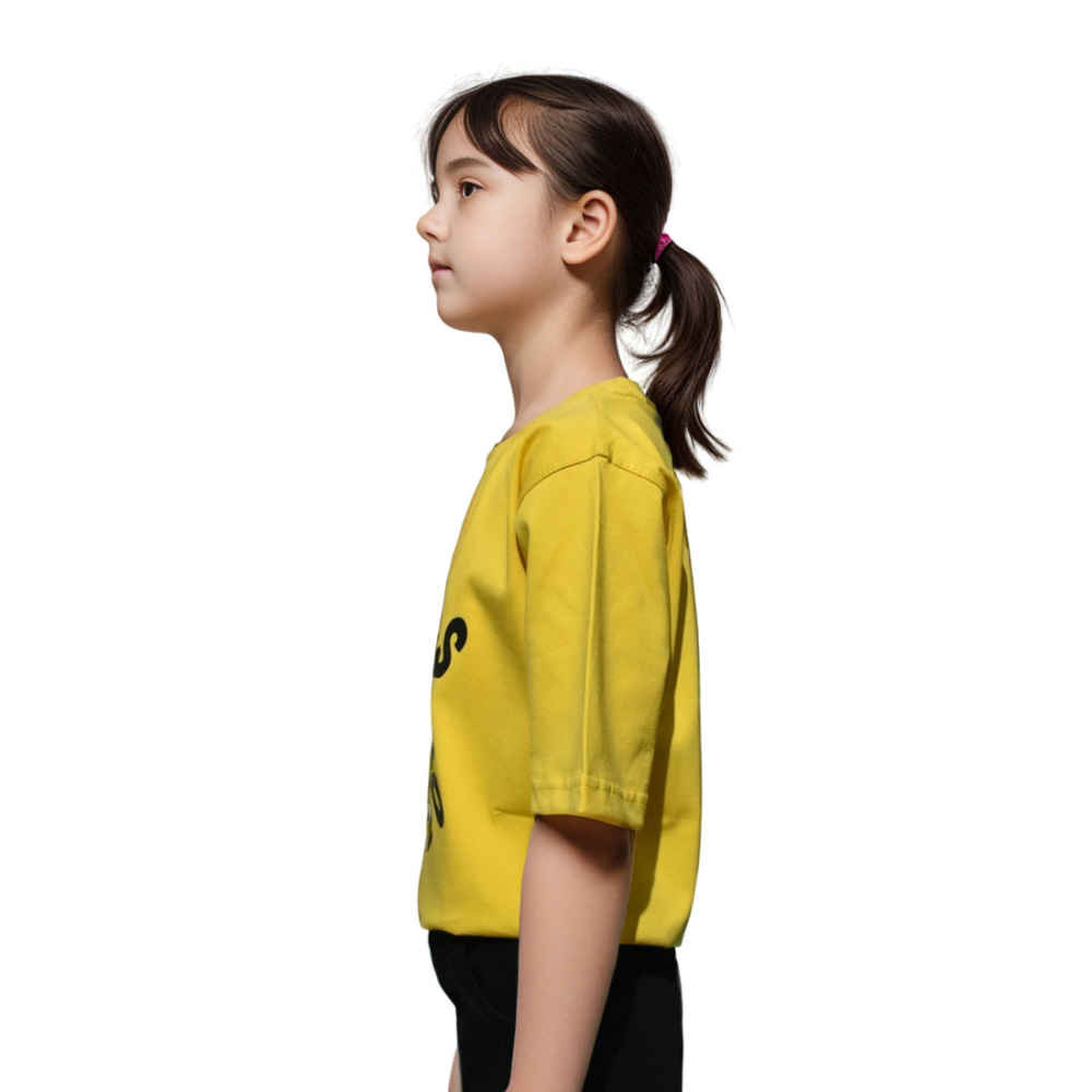 Moschino Yellow Teddy Print Premium Kids T-shirt-thumb-4