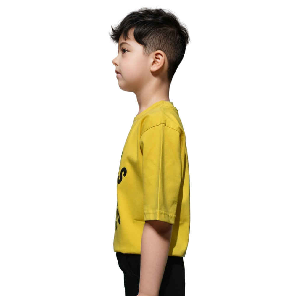 Moschino Yellow Teddy Print Premium Kids T-shirt-thumb-3