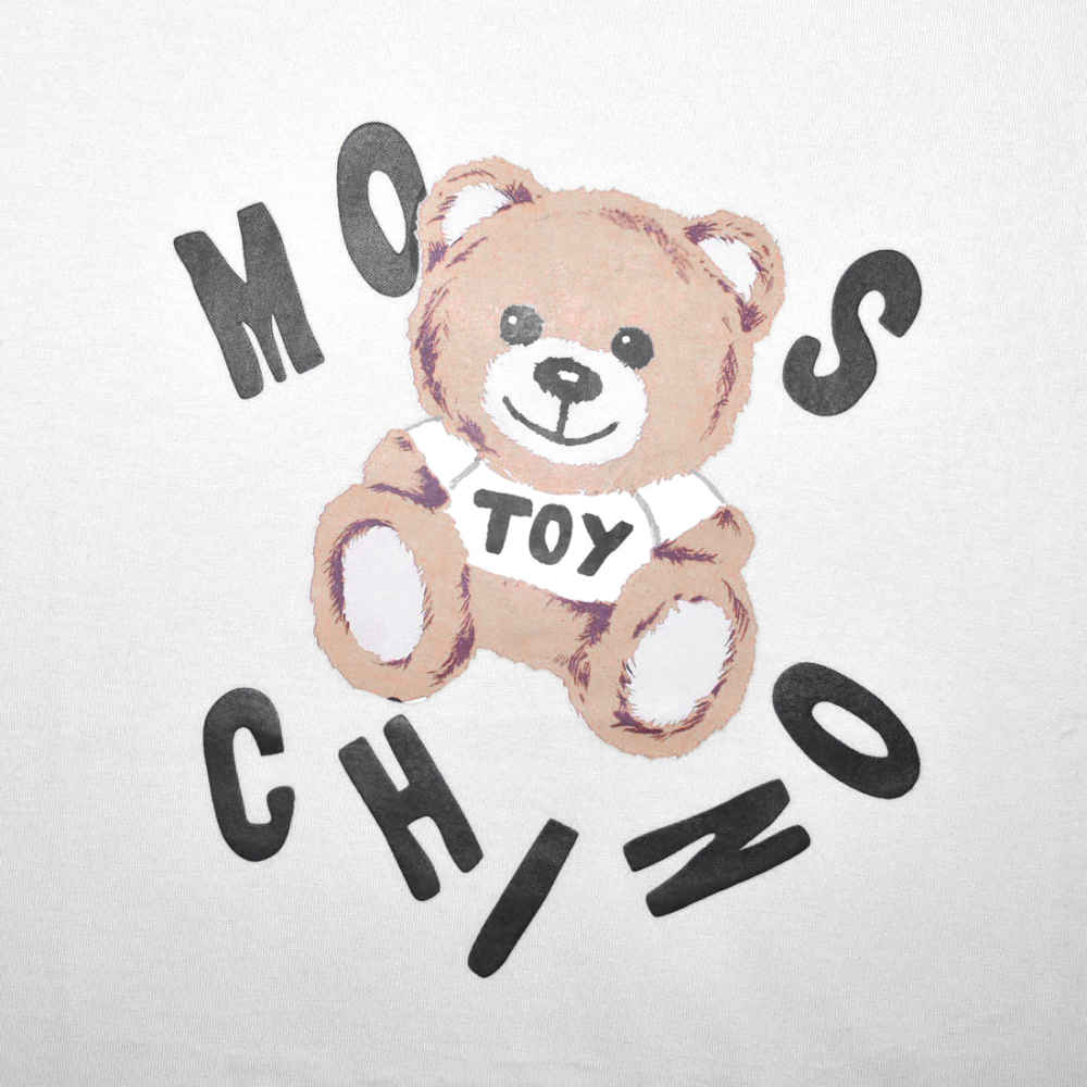 Moschino White Teddy Print Premium Kids T-shirt-thumb-3