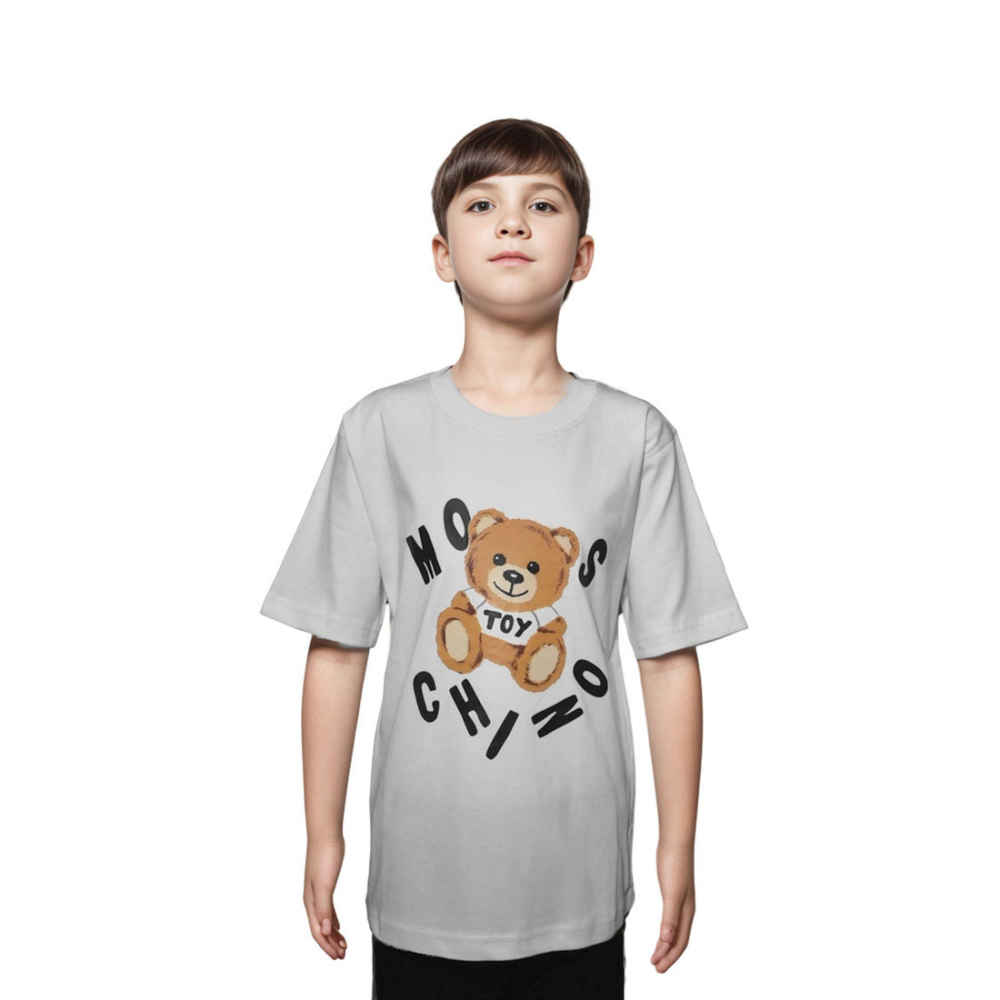 Moschino White Teddy Print Premium Kids T-shirt-thumb-0