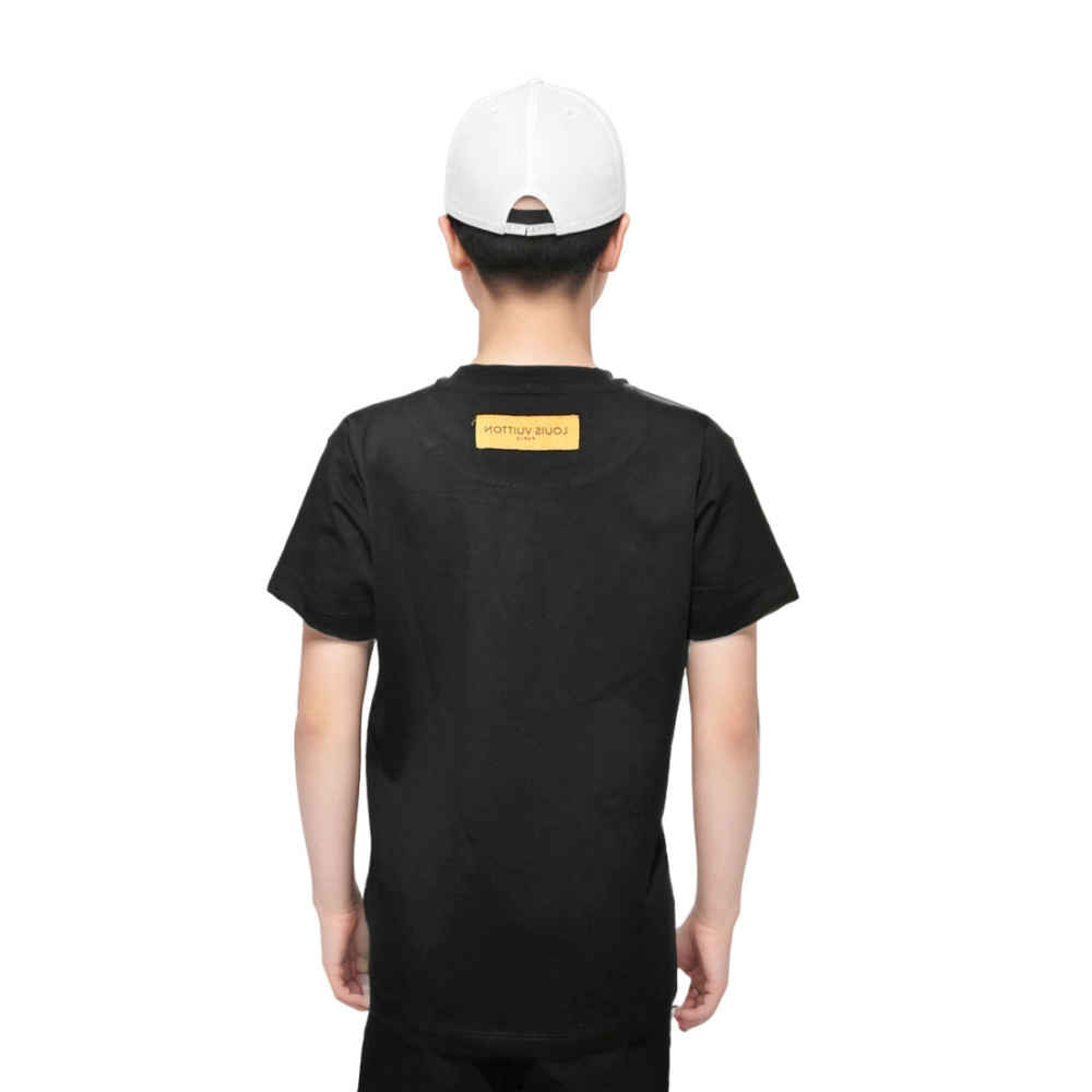 Louis Vuitton Black Embroidery Design Kids T-shirt-thumb-1