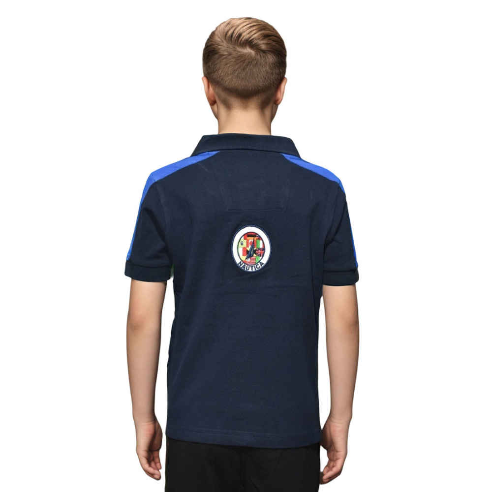 Nautica Dark Navy Blue Premium Kids T-shirt-thumb-1