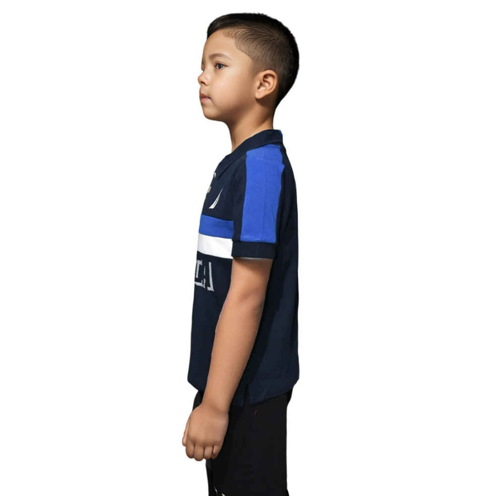 Nautica Dark Navy Blue Premium Kids T-shirt-thumb-2