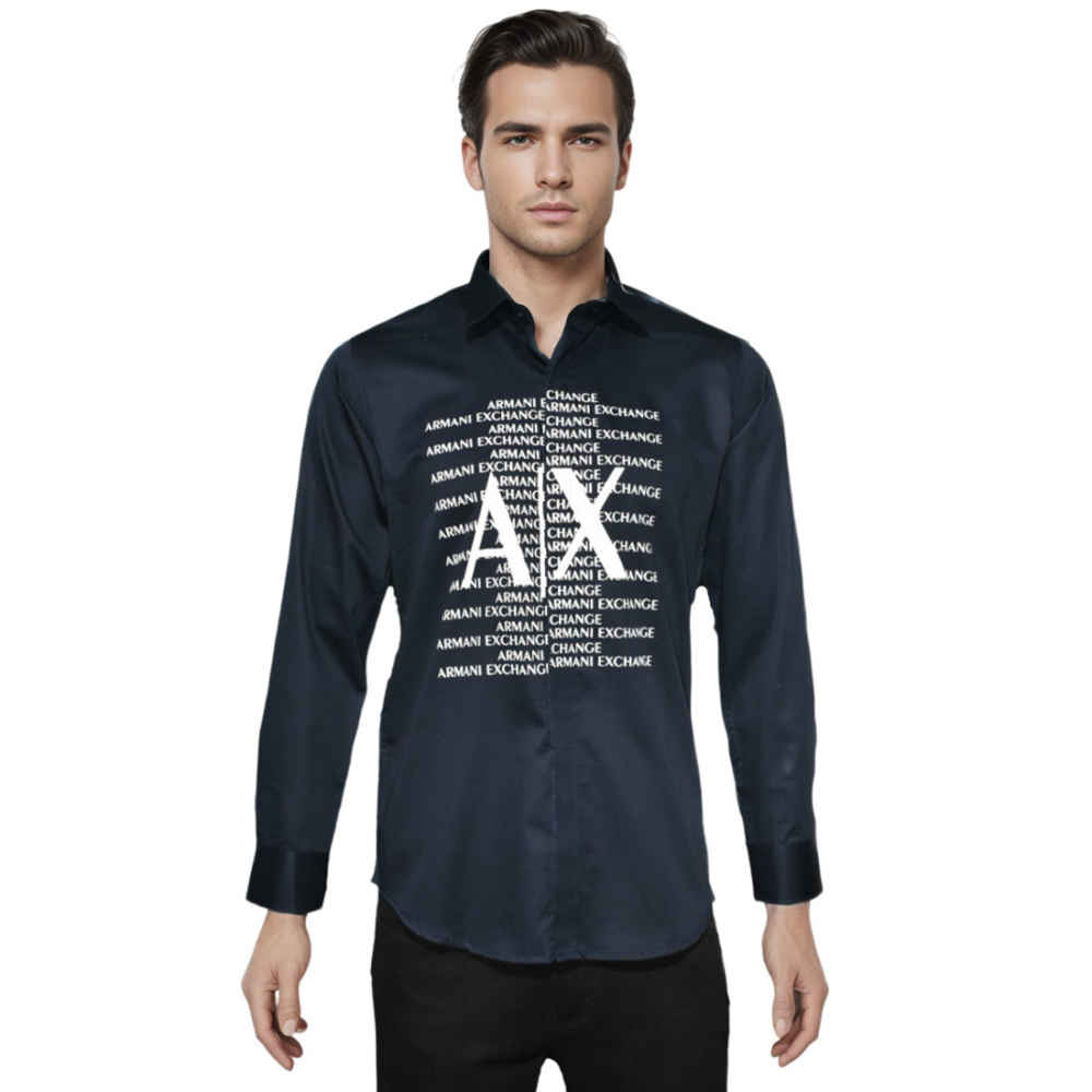 Armani Exchange Navy Blue Premium Quality Full Sleeve Shirt-6