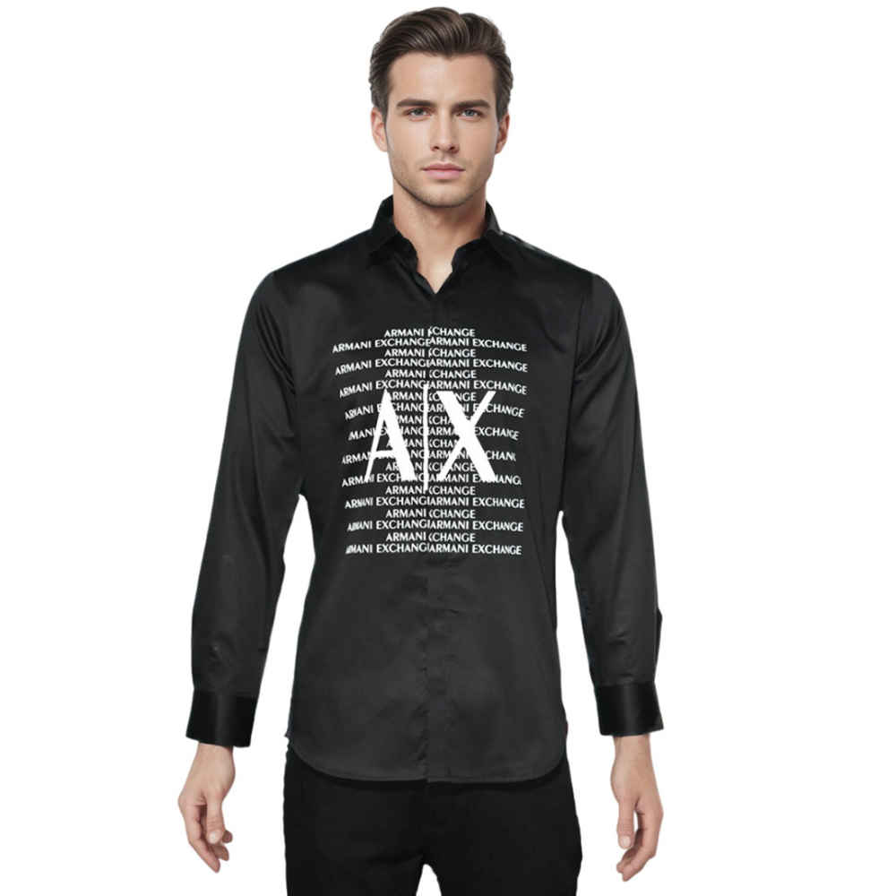 Armani Exchange Black Premium Quality Full Sleeve Shirt-6