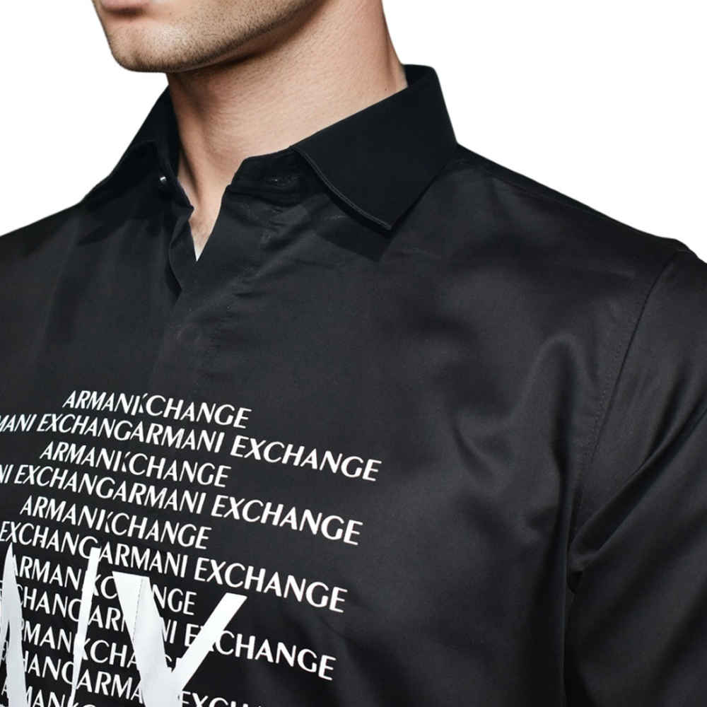 Armani Exchange Black Premium Quality Full Sleeve Shirt-4