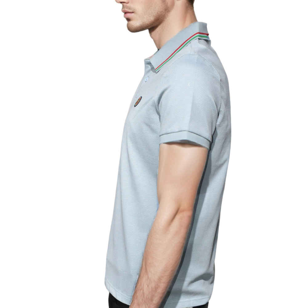 Gucci Light Blue Premium logo Embroidered T-shirt-2