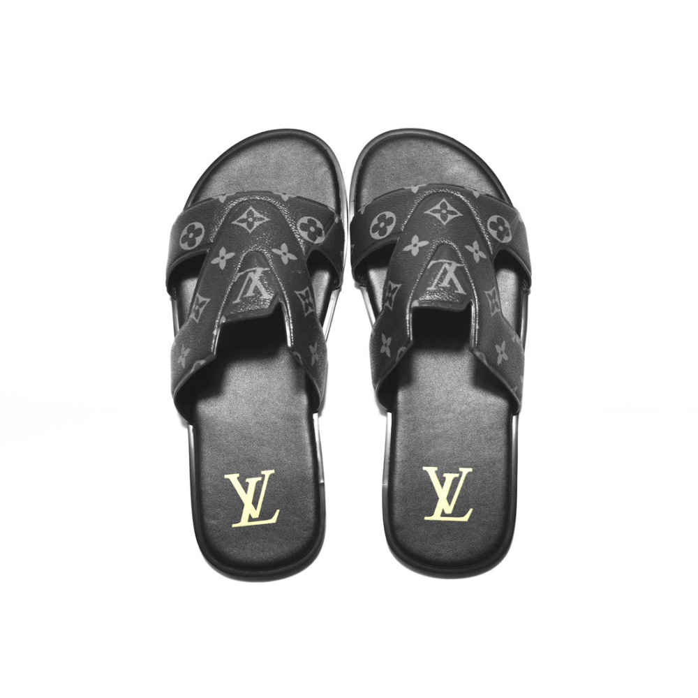 Louis Vuitton Black Premium Quality Men's Flip-flops-3