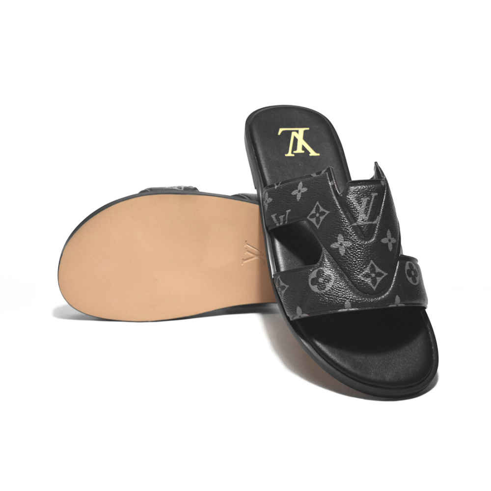 Louis Vuitton Black Premium Quality Men's Flip-flops-6