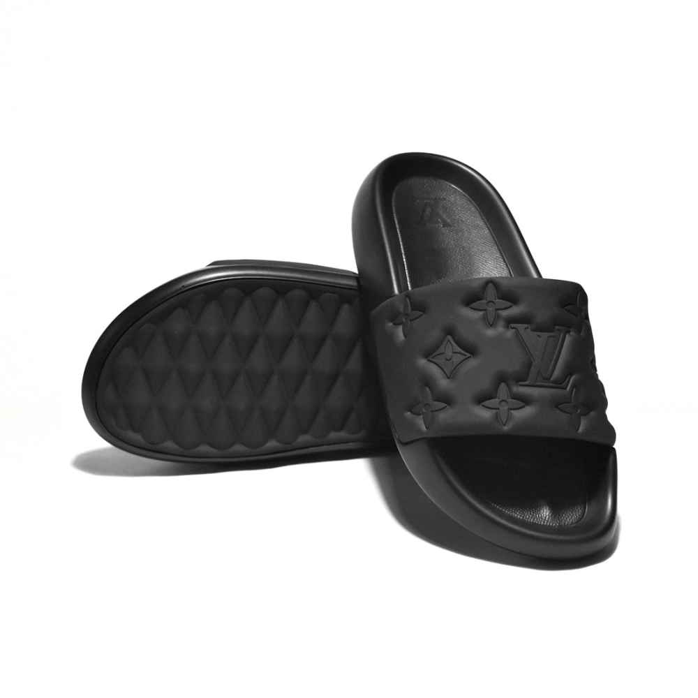 Louis Vuitton Black Premium Quality Men's Flip-flops-6