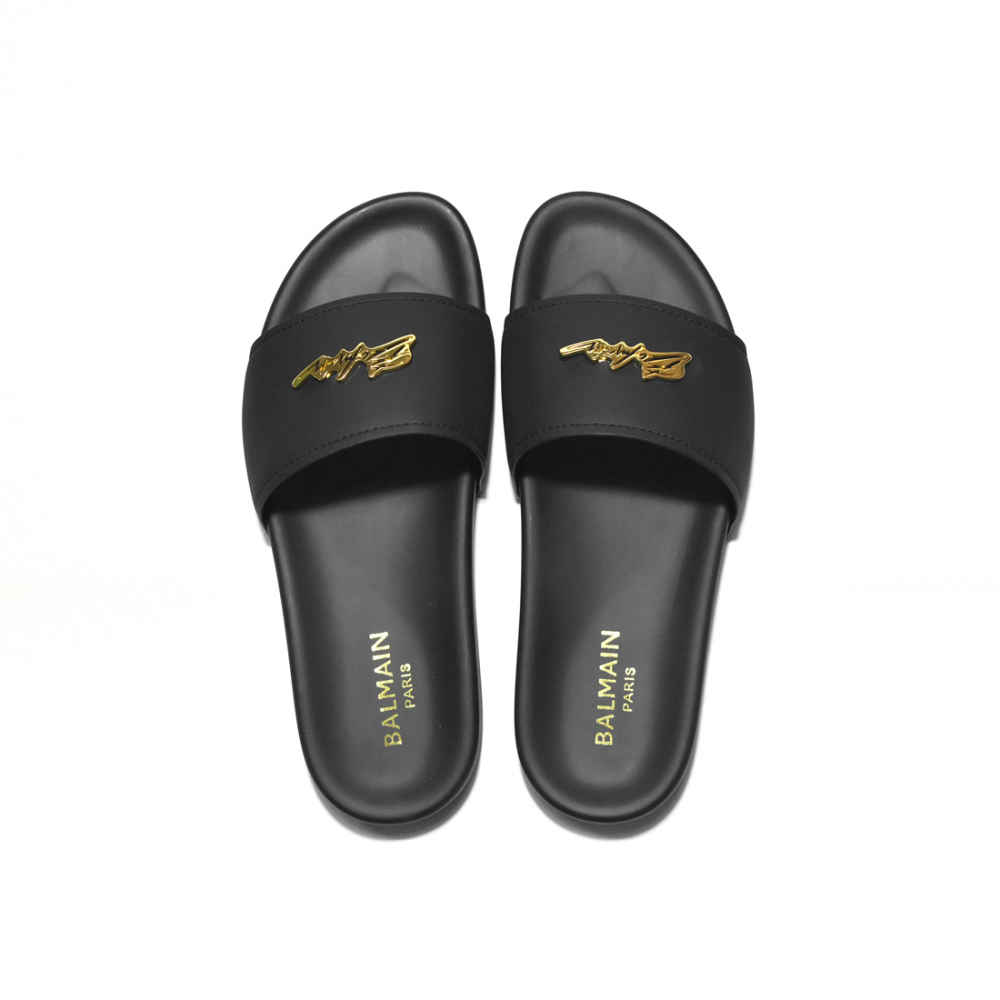 Balmain Black Premium Quality Men's Flip-flops-3