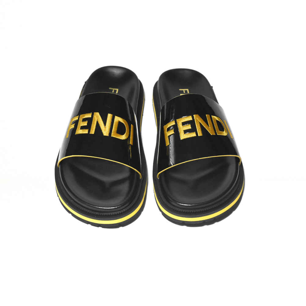 Fendi Black Premium Quality Men's Flip-flops-thumb-4