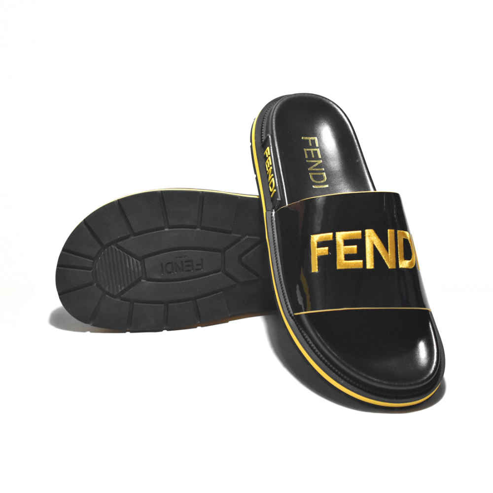 Fendi Black Premium Quality Men's Flip-flops-thumb-6
