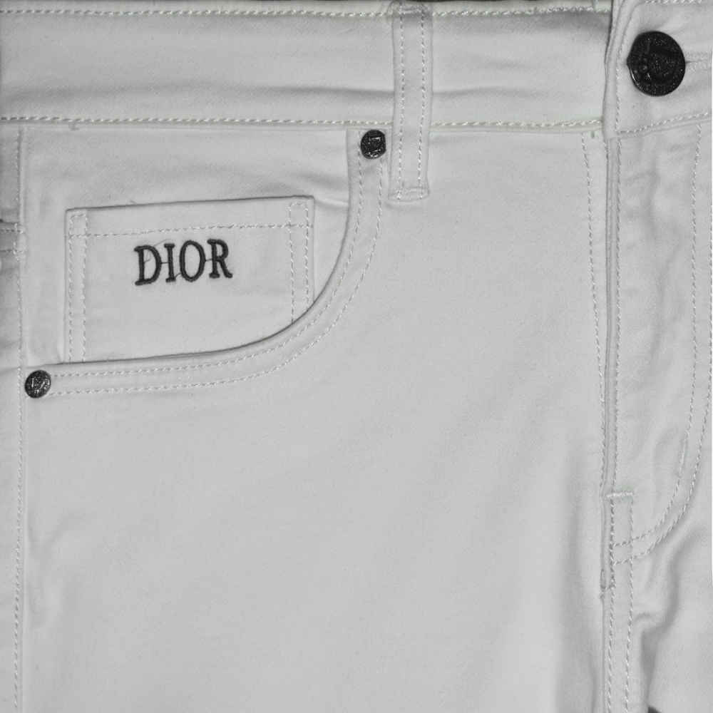 Dior White Premium Quality Denim Jeans-thumb-2