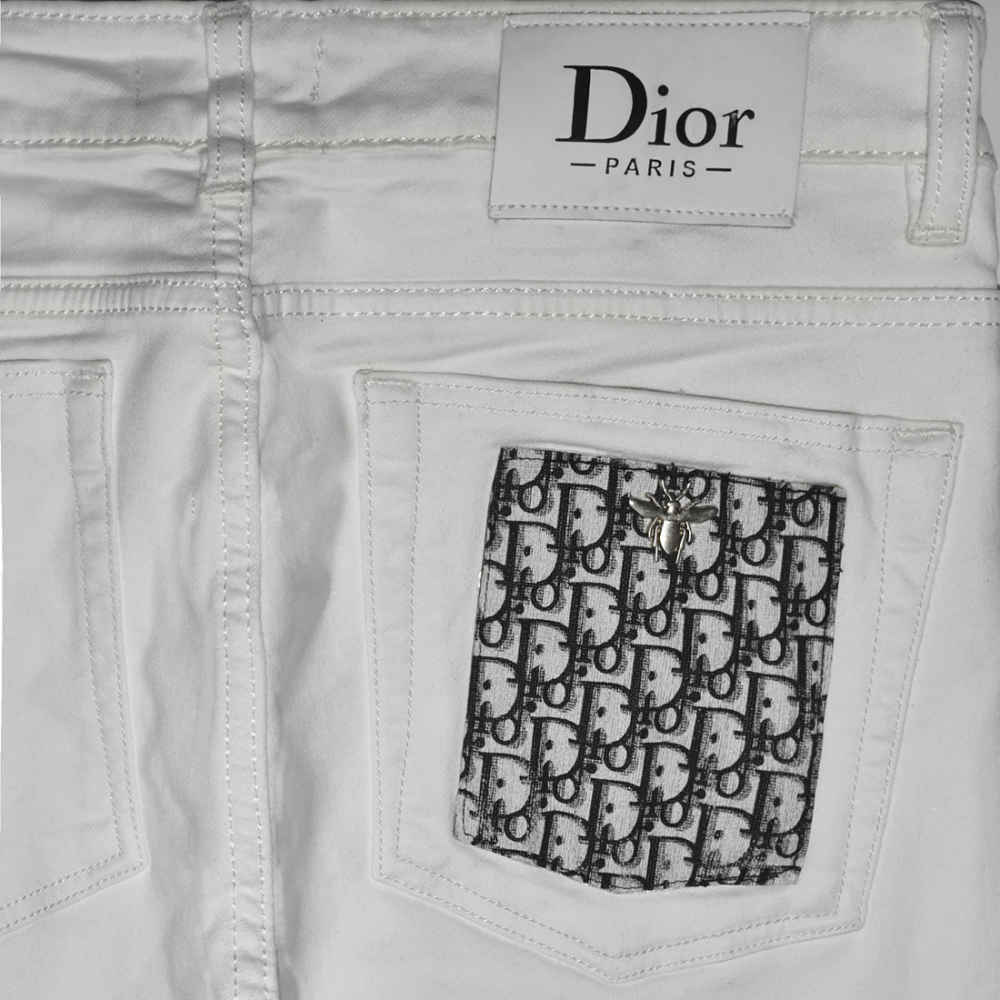 Dior White Premium Quality Denim Jeans-thumb-3