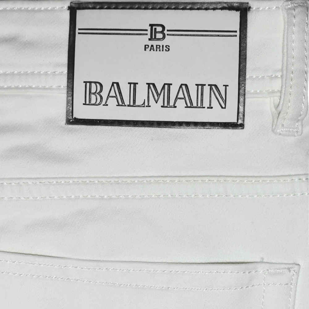 Balmain White Premium Quality Jeans-thumb-4