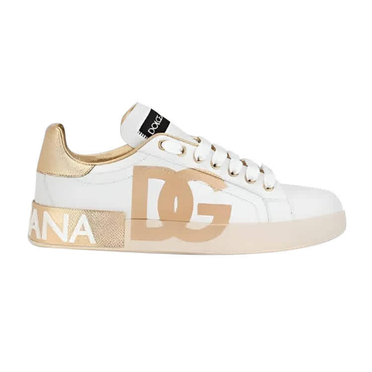 Dolce & Gabbana White & Golden Premium Quality Sneakers-1