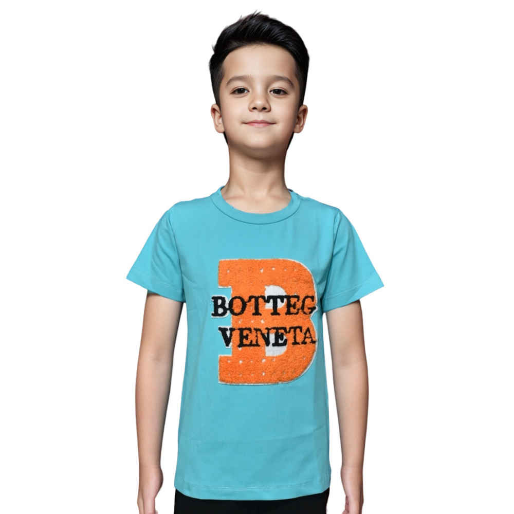 Bottega Veneta Sky Blue Premium Kids T-shirt-thumb-0