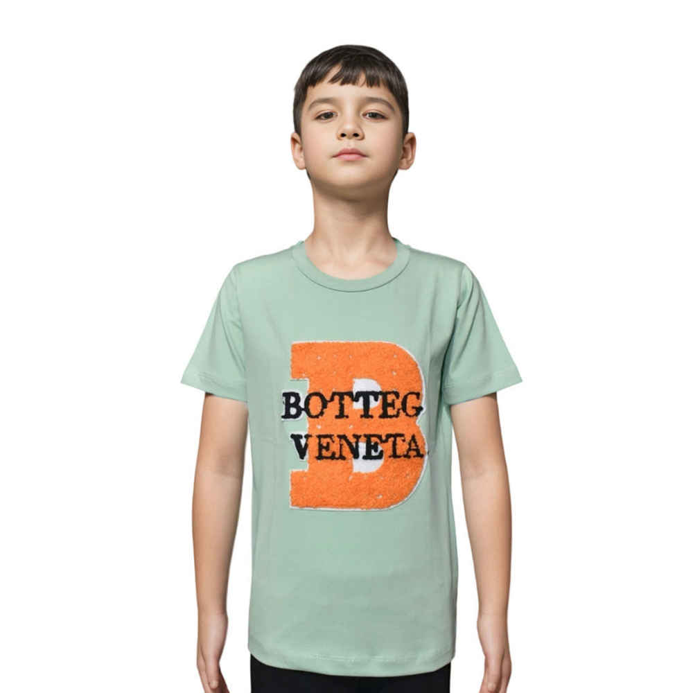 Bottega Veneta Light Green Premium Kids T-shirt-thumb-0