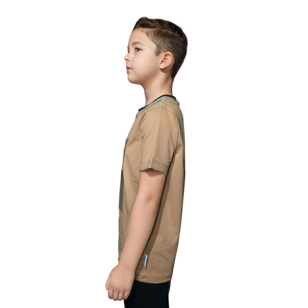 Burberry Label Print Brown Premium Kids T-shirt-thumb-2