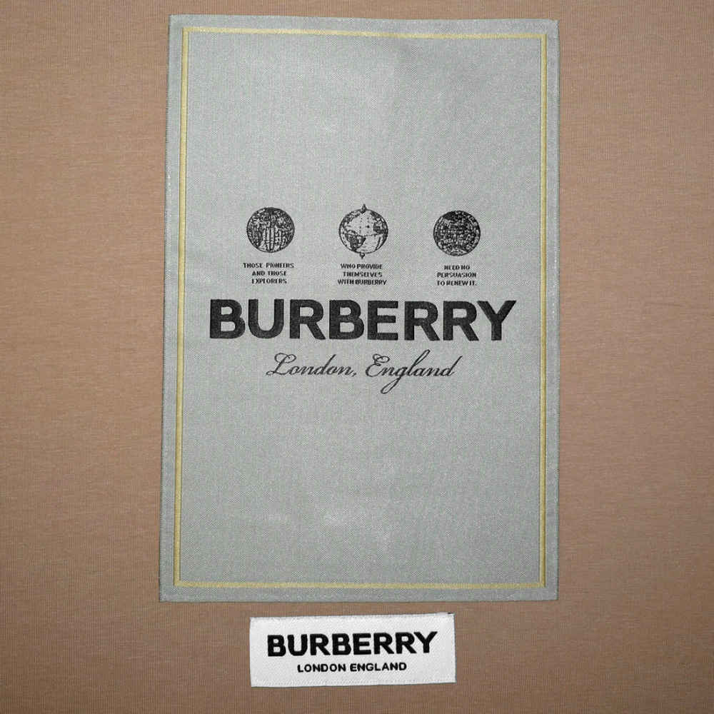 Burberry Label Print Brown Premium Kids T-shirt-thumb-3