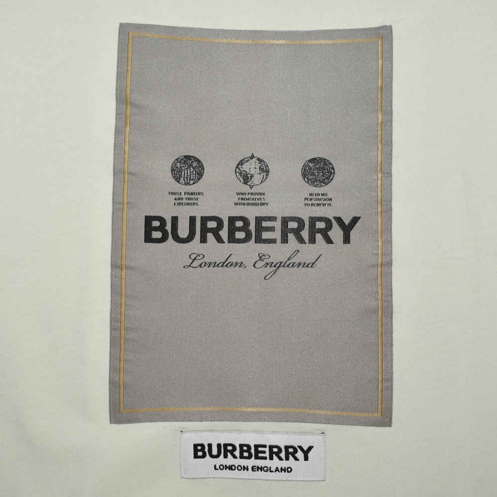Burberry Label Print Cream Premium Kids T-shirt-thumb-3